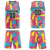 Custom Pink Yellow Basketball Jersey Uniform Suit Printed Your Logo Name Number