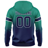 Custom Gradient Sweatshirt Hoodie For Man Woman Girl Boy Print Your Logo Name Number Green&Navy