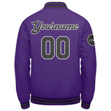 Custom Varsity Jacket Letterman jacket for Men, Women and Youth Purple Grey