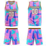 Custom Pink Blue Basketball Jersey Uniform Suit Printed Your Logo Name Number