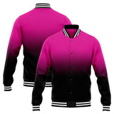 Custom Gradient Varsity Jacket Letterman jacket for Men, Women and Youth Rose Black