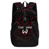 Customize Red Black Sports Backpacks Featuring Personalized Names, Numbers and Logos