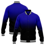 Custom Gradient Varsity Jacket Letterman jacket for Men, Women and Youth Royal Black