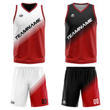 Custom Reversible Basketball Suit for Adults and Kids Personalized Jersey Black&Red