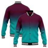 Custom Gradient Varsity Jacket Letterman jacket for Men, Women and Youth Burgundy Teal