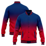 Custom Gradient Varsity Jacket Letterman jacket for Men, Women and Youth Navy Red