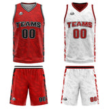 Custom Red Reversible Basketball Suit for Adults and Kids Personalized Jersey