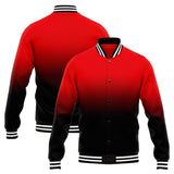 Custom Gradient Varsity Jacket Letterman jacket for Men, Women and Youth Red Black