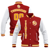 Custom Red White Yellow Waterproof Varsity Jackets Personalized Stitched Name Number Logo to Letterman Jackets