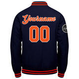 Custom Varsity Jacket Letterman jacket for Men, Women and Youth Navy Orange