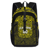 Customize Yellow Black Sports Backpacks Featuring Personalized Names, Numbers and Logos