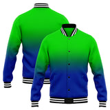 Custom Gradient Varsity Jacket Letterman jacket for Men, Women and Youth Green Blue