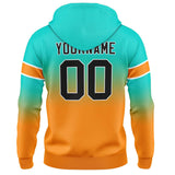 Custom Gradient Hoodie For Man Woman Girl Boy Print Your Logo Name Number Teal&Orange