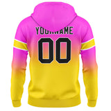 Custom Gradient Hoodie For Man Woman Girl Boy Print Your Logo Name Number Pink&Yellow