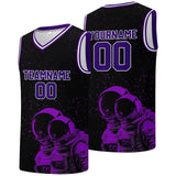 Custom basketball jersey for men and women. Stitched and printed name, number and logo Black