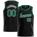 Custom Stitched Basketball Jersey for Men, Women And Kids Black-Kelly Green-White