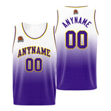 Custom Basketball Jersey Personalized Stitched Team Name Number Logo Purple&Black