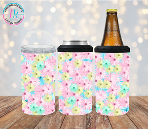 4 in 1 Stubby/Can Cooler Tumbler - Daisy Girl