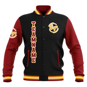 Custom Black Red Yellow Waterproof Varsity Jackets Personalized Stitched Name Number Logo to Letterman Jackets