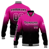 Custom Gradient Varsity Jacket Letterman jacket for Men, Women and Youth Rose Black