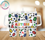 40oz Tumbler - Autism Puzzel