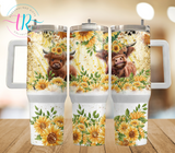 40oz Tumbler - Sunflower Highland