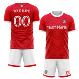 custom soccer set jersey kids adults personalized soccer red