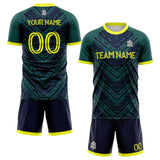 custom soccer set jersey kids adults personalized soccer green