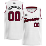 Custom Stitched Basketball Jersey for Men, Women  And Kids White-Burgundy