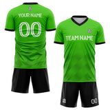 custom soccer set jersey kids adults personalized soccer green