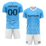 custom soccer set jersey kids adults personalized soccer blue