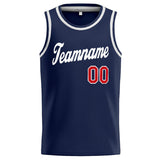 Custom Stitched Basketball Jersey for Men, Women And Kids Navy-Red-White