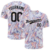 Custom Full Print Design Baseball Jersey Fluid-White