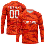 Custom Basketball Soccer Football Shooting Long T-Shirt for Adults and Kids Camouflage Orange