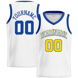 Custom Stitched Basketball Jersey for Men, Women And Kids White-Royal-Yellow