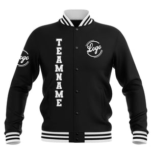 Custom Black White Waterproof Varsity Jackets Personalized Stitched Name Number Logo to Letterman Jackets