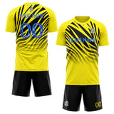 custom soccer set jersey kids adults personalized soccer yellow