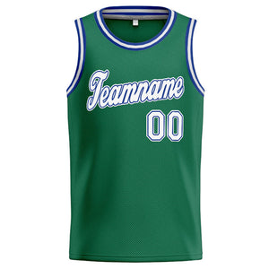 Custom Stitched Basketball Jersey for Men, Women And Kids Kelly Green-White-Royal