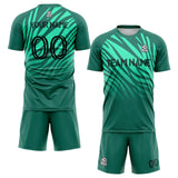 custom soccer set jersey kids adults personalized soccer green