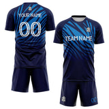 custom soccer set jersey kids adults personalized soccer blue