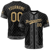 Custom Full Print Design Baseball Jersey Bandanna-Black