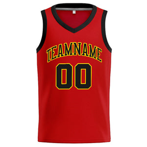 Custom Stitched Basketball Jersey for Men, Women And Kids Red-Black-Yellow