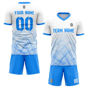 custom soccer set jersey kids adults personalized soccer blue