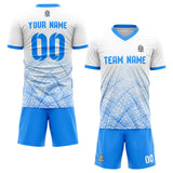 custom soccer set jersey kids adults personalized soccer blue