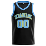 Custom Stitched Basketball Jersey for Men, Women And Kids Black-Light Blue-Yellow