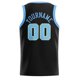 Custom Stitched Basketball Jersey for Men, Women And Kids Black-Light Blue-Yellow