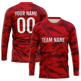 Custom Basketball Soccer Football Shooting Long T-Shirt for Adults and Kids Camouflage Red