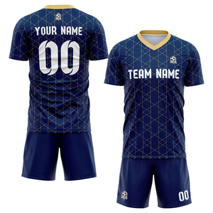 custom soccer set jersey kids adults personalized soccer blue