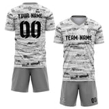 custom soccer set jersey kids adults personalized soccer gray