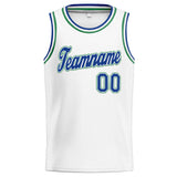 Custom Stitched Basketball Jersey for Men, Women And Kids Kelly White-Blue-Teal